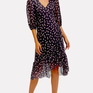 GANNI Tilden Mesh Eclipse Wrap Dress - Sz 38 (US 6)